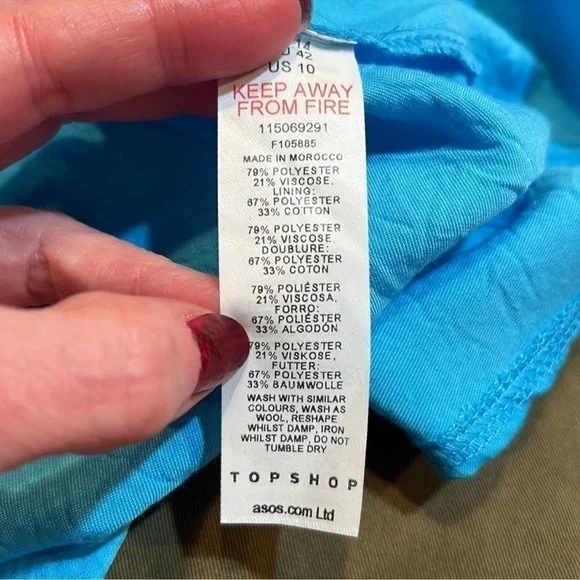 TOPSHOP Fabulous Turquoise Midi Halter Dress Size 10 NWT! - Picture 7 of 7